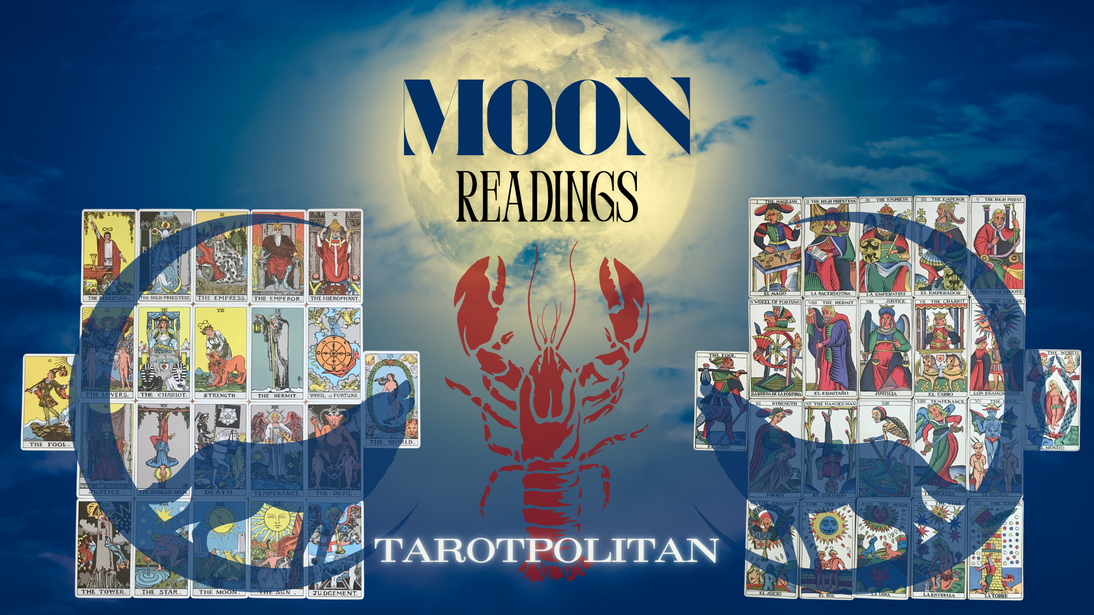 Full Moon and lunar signs tarot readings and forecasts at Tarotpolitan.